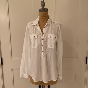 GAP white half button down